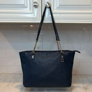 Michael Kors Bag Purse Handbag Leather Pebbled Chain Link Shoulder Tote Bag